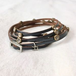 Jeweled Leather Bracelet